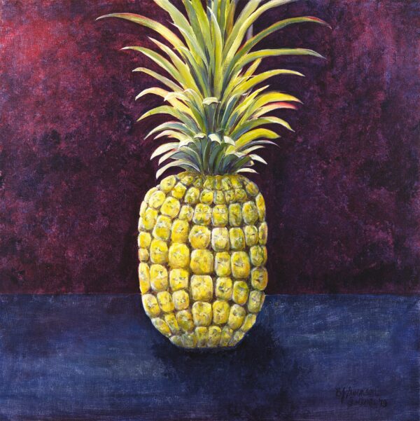Pineapple with blue and purple